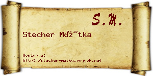 Stecher Mátka névjegykártya
